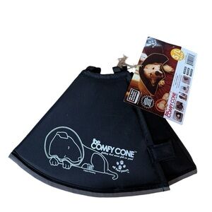 All Four Paws Comfy Cone E-Collar for Dogs & Cats, black, Size: Small-Long NWT